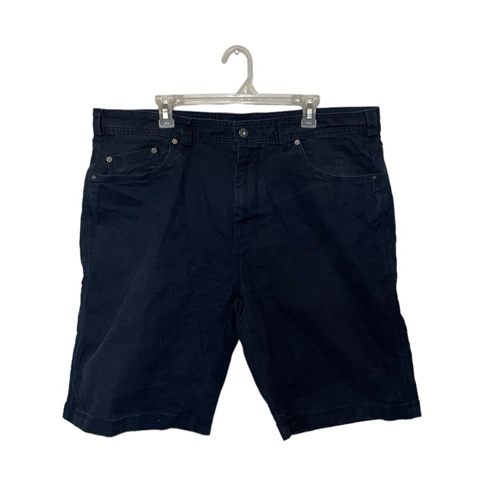 Prana Bronson Shorts Mens 40 Navy Blue Organic Cotton Stretch Canvas Outdoor